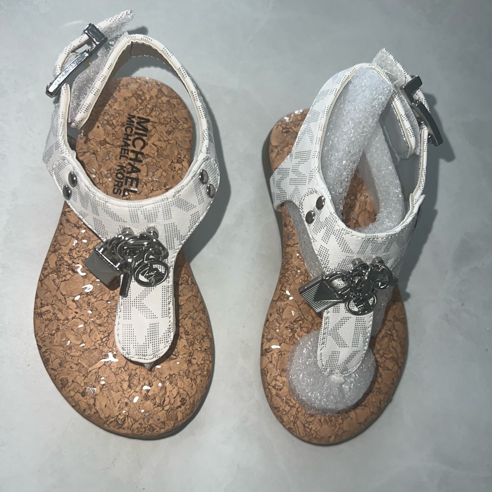 Michael Kors White Tilly Cora Girls Sandals Size 6